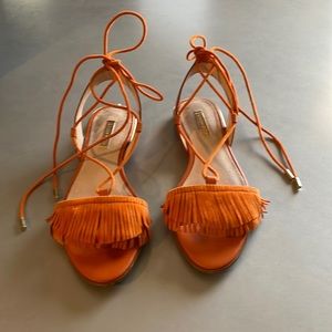Louis et Cie orange tie up sandals